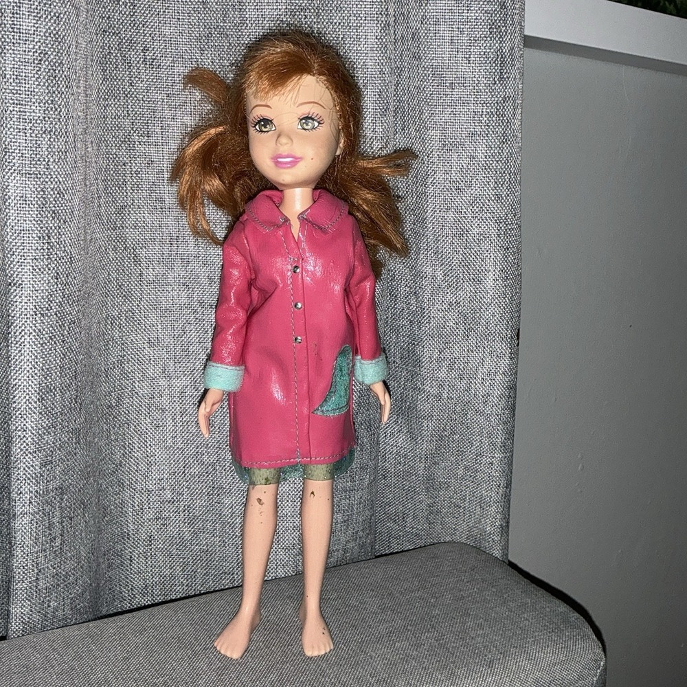Mattel Barbie Wee 3 Friends Lila Doll Raincoat Pink Vintage 2004 Brown Red Hair